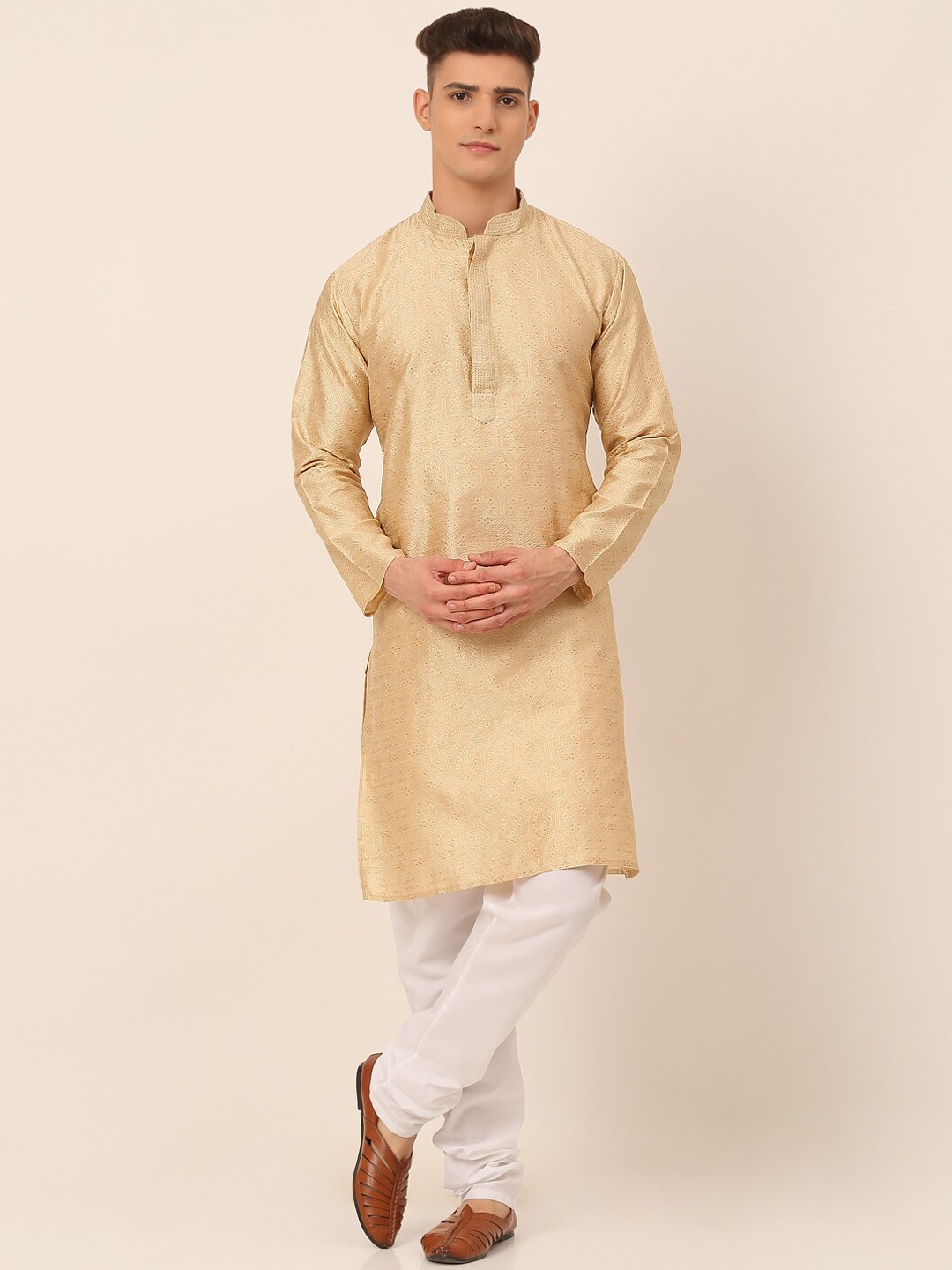 

Jompers Men Beige Kurta with Pyjamas