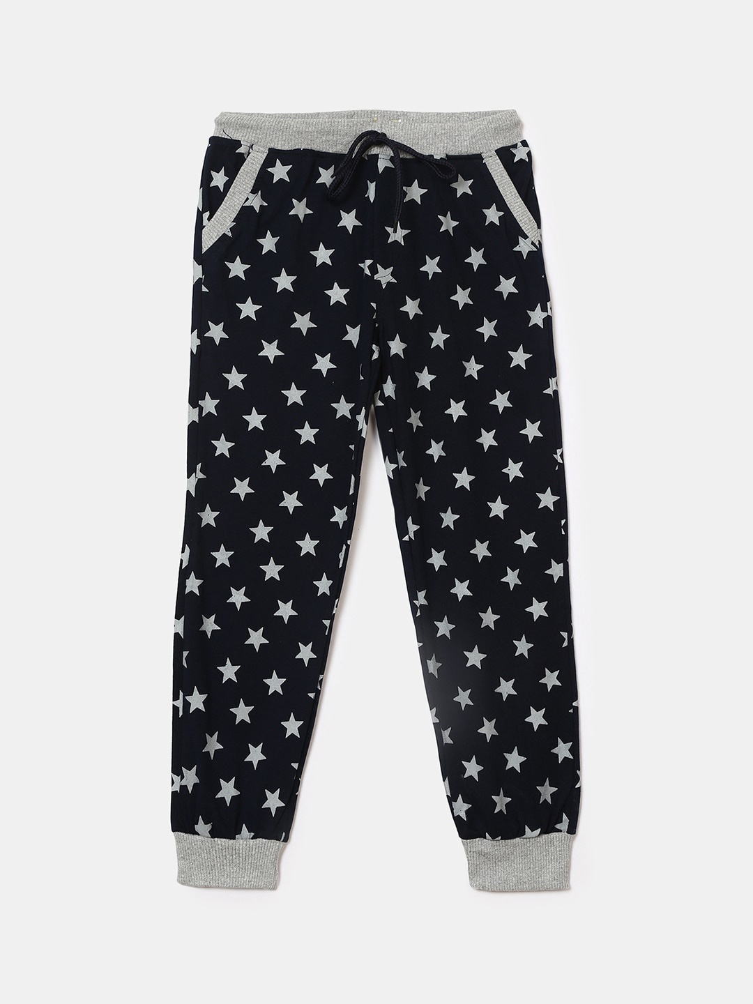 

V-Mart Boys Navy Blue Printed Cotton Single Jersey Jogger Lounge Pants