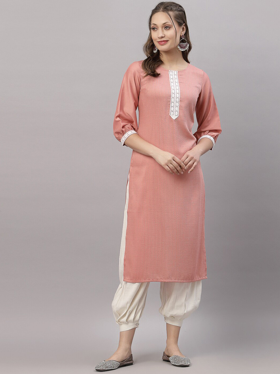 

KALINI Women Peach-Coloured Kurta