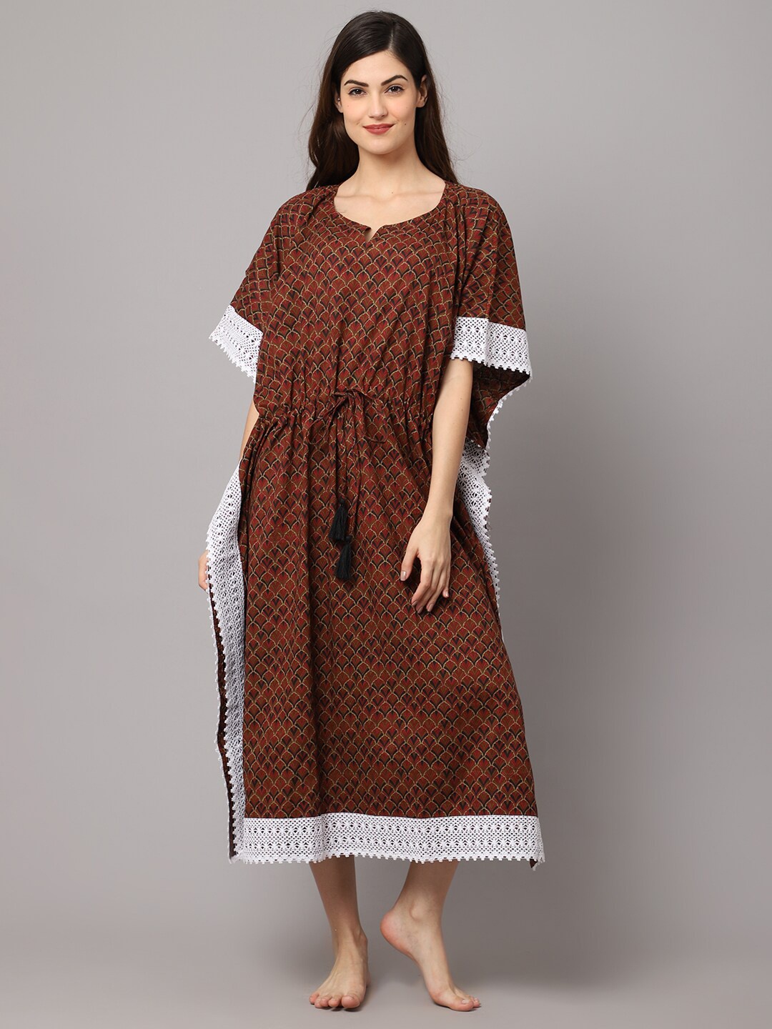 

Shararat women Brown Printed Nightdress