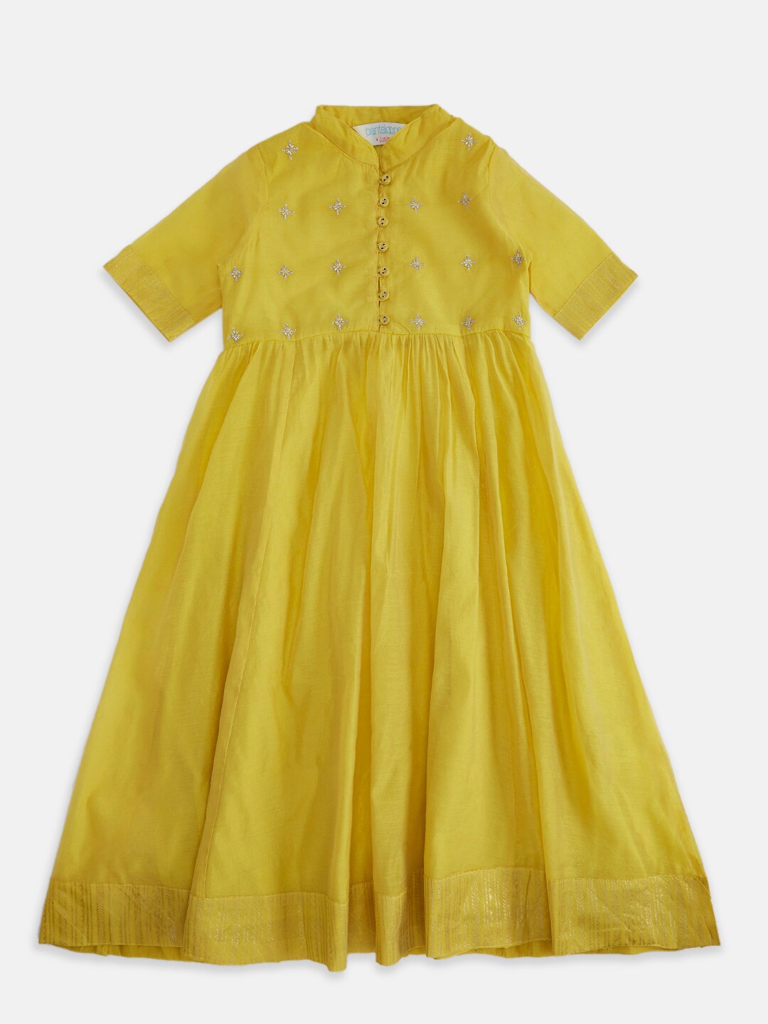 

AKKRITI BY PANTALOONS girls Yellow Empire Maxi Dress