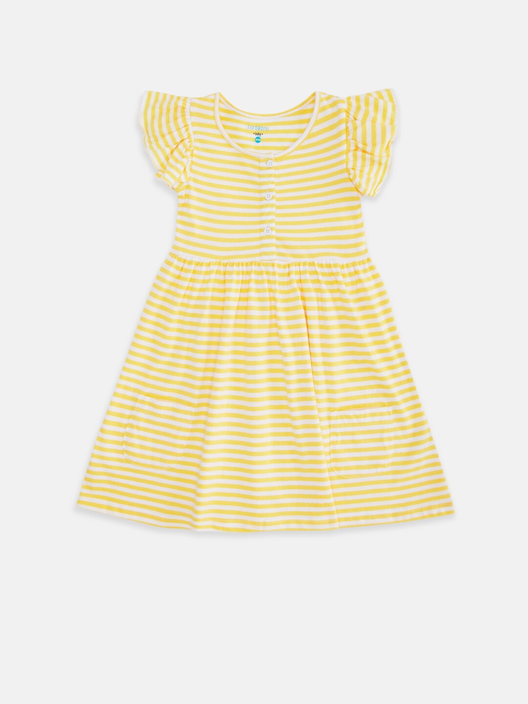 

Pantaloons Baby Mustard Yellow Striped Dress