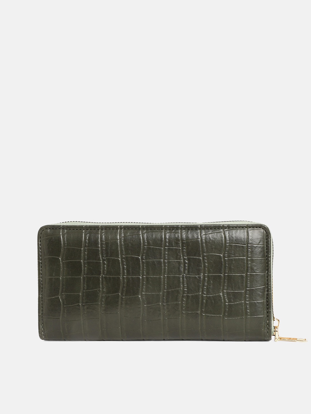 

Miaz Lifestyle Olive Green Animal Textured Leather Structured Sling Bag