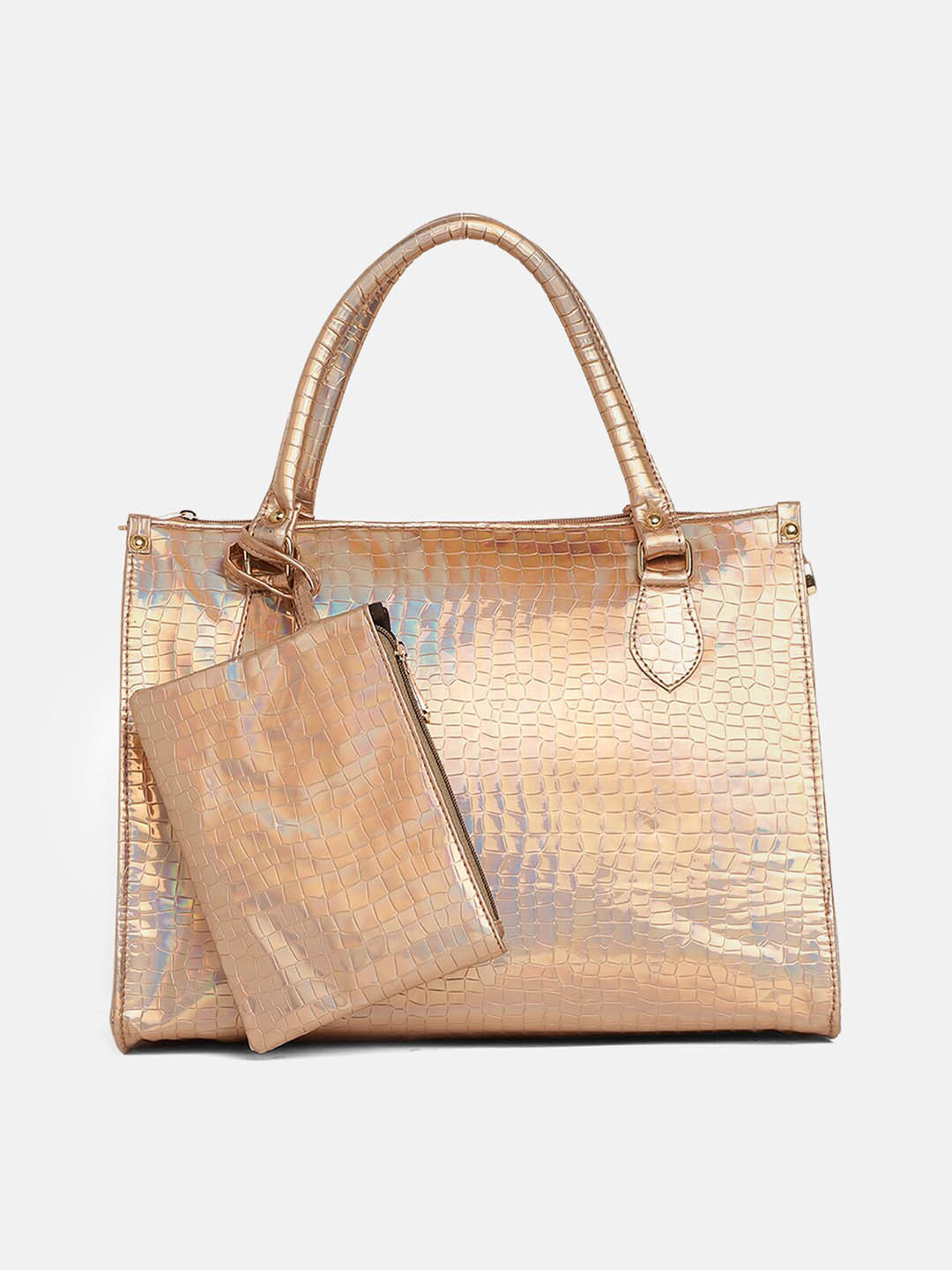 

Miaz Lifestyle Yellow Animal Textured PU Oversized Structured Handheld Bag