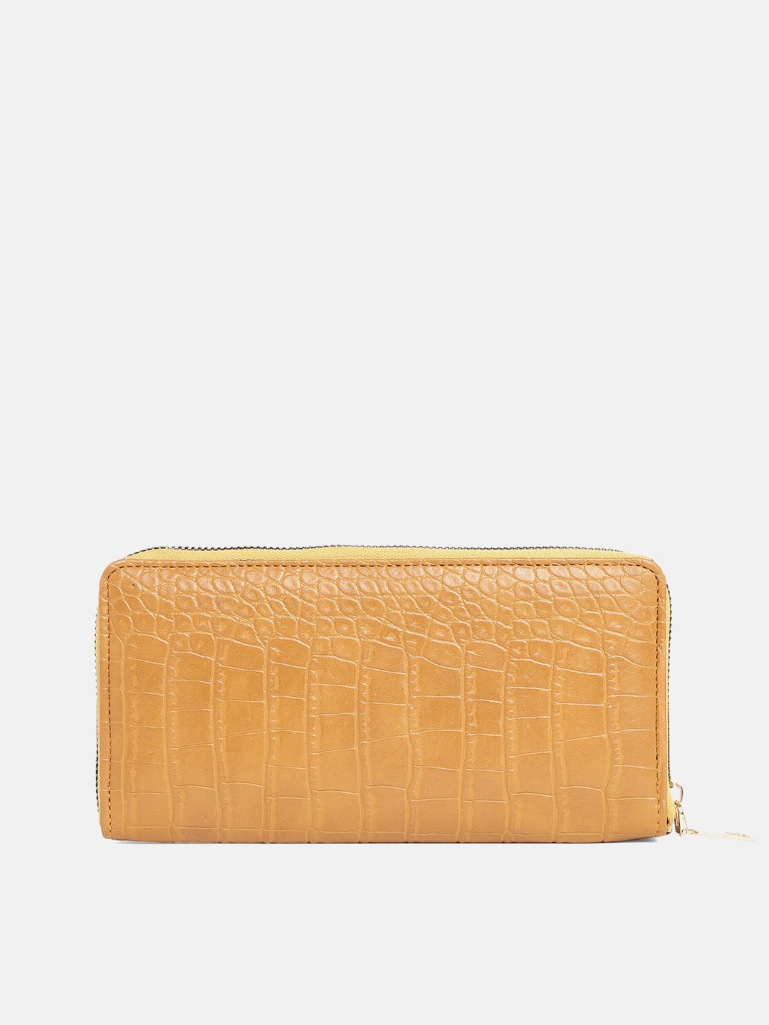 

Miaz Lifestyle Mustard Textured Leather Swagger Sling Bag With Fringed
