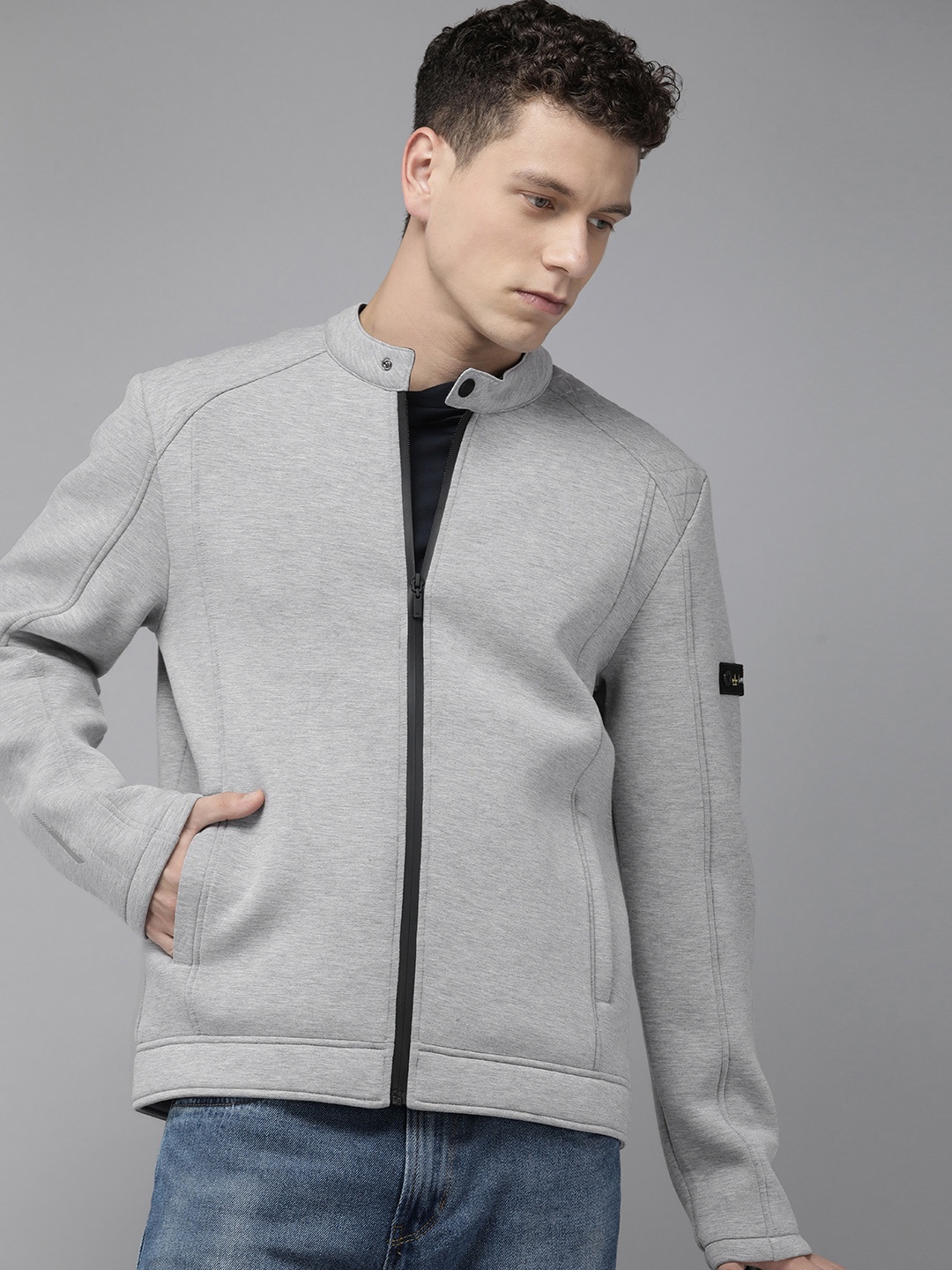 

Arrow Solid Lightweight Long Sleeves Tailored Jacket, Grey