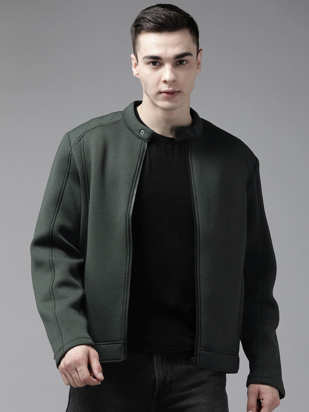 

Arrow Lightweight Front Paneled Tailored Jacket, Olive