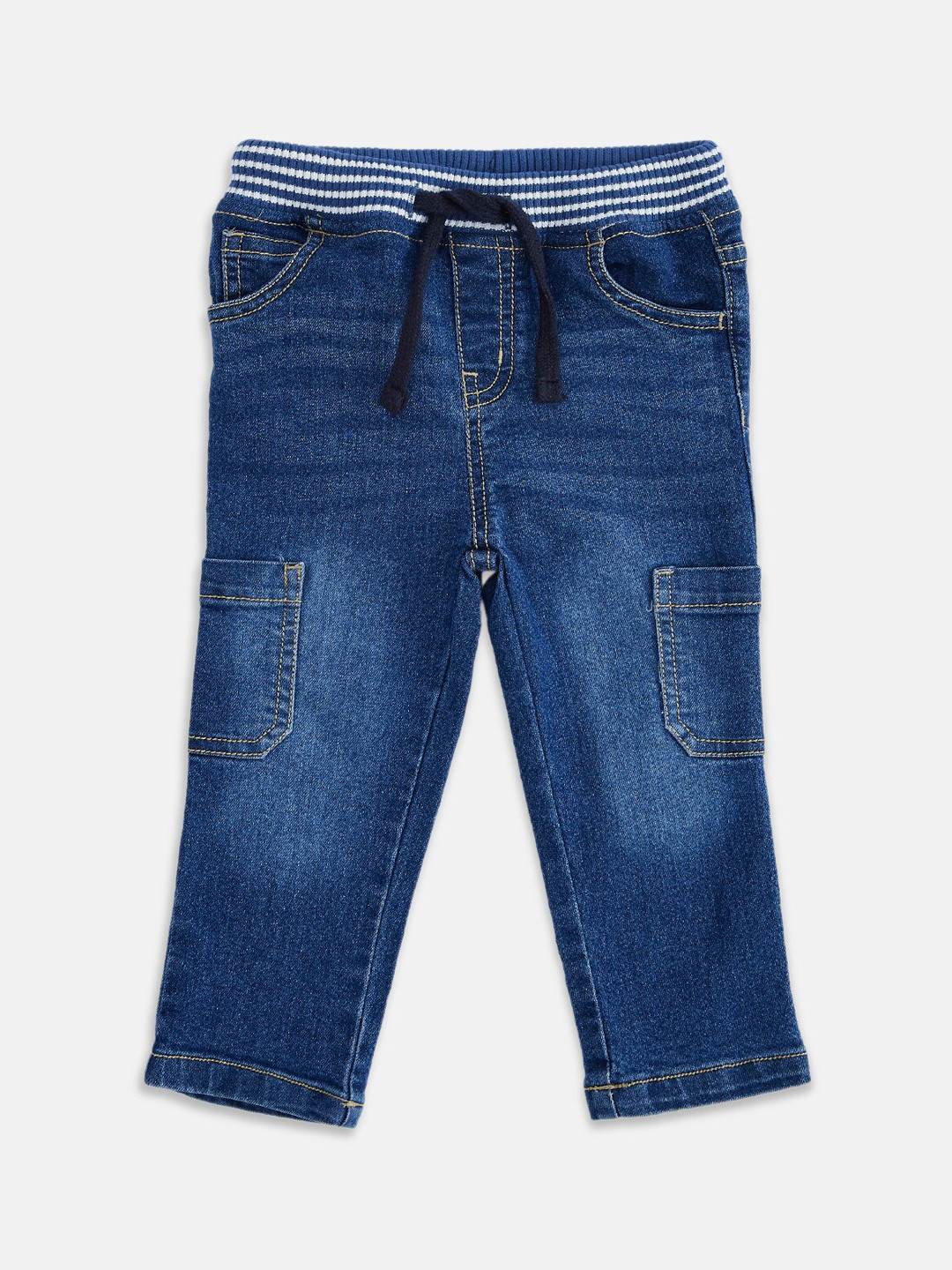 

Pantaloons Baby Boys Blue Light Fade Non Stretchable Jeans