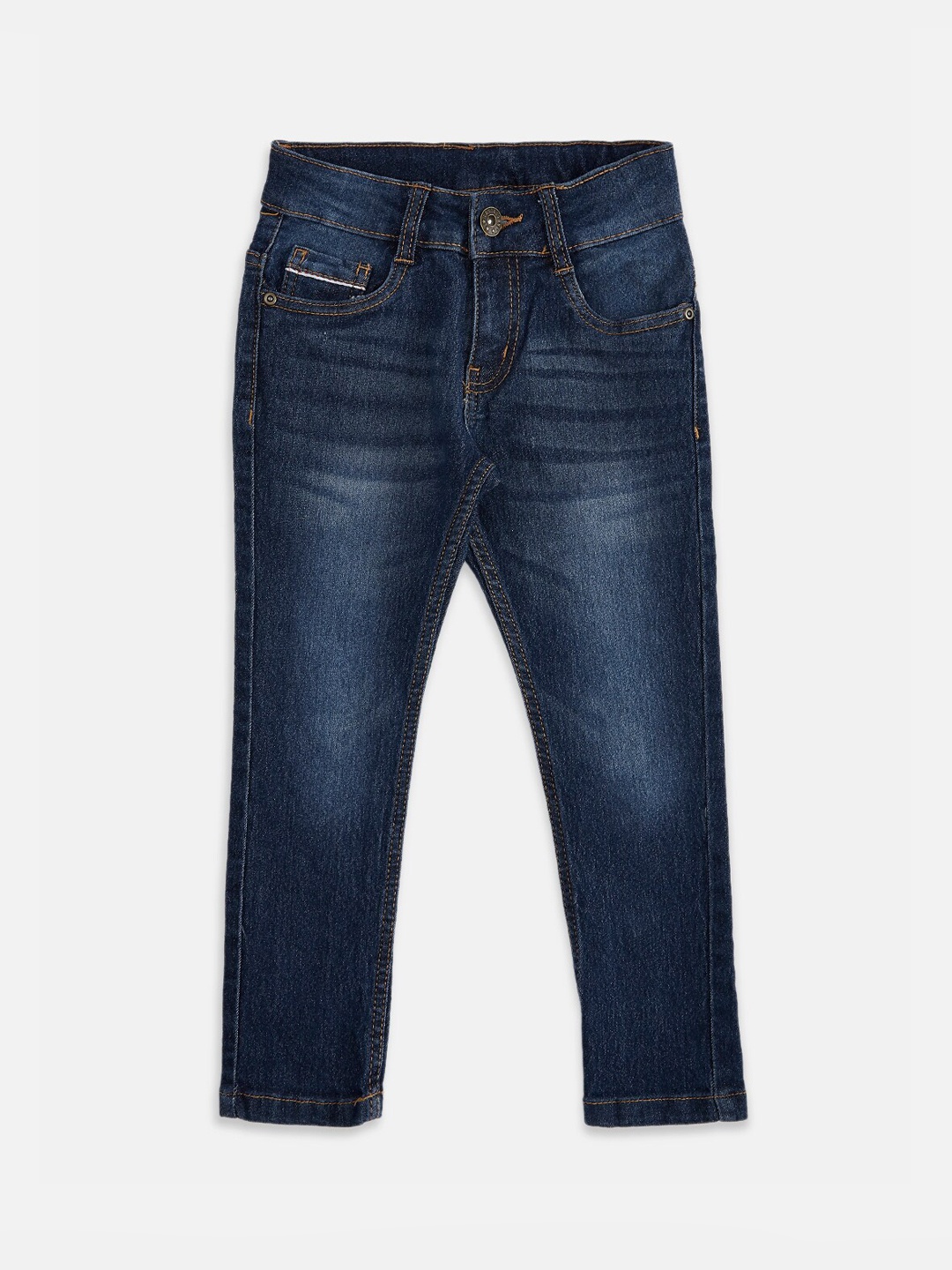 

Pantaloons Junior Boys Blue Tapered Fit Light Fade Jeans