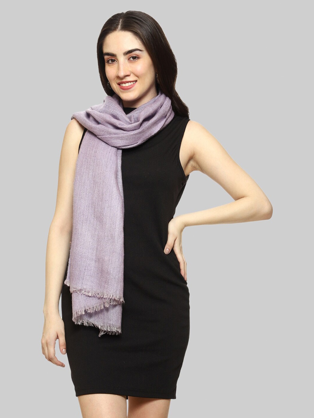 

WEAVERS VILLA Women Solid Purple Scarf