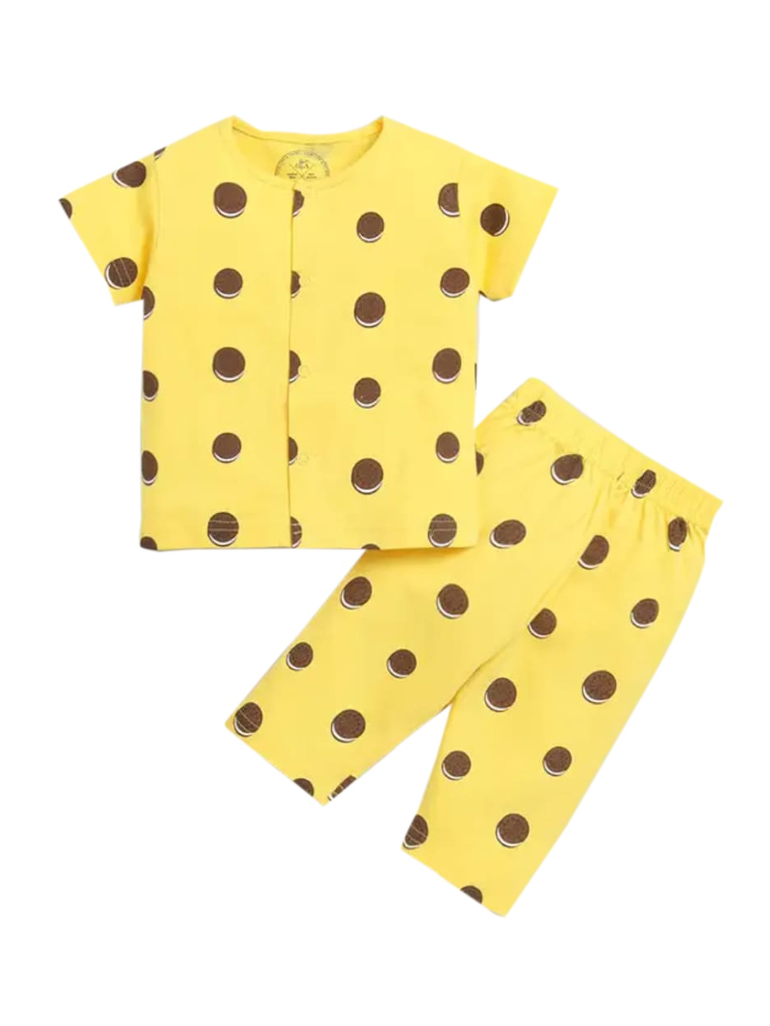 

Clt s Unisex Kids Yellow Graphic Printed Night suit