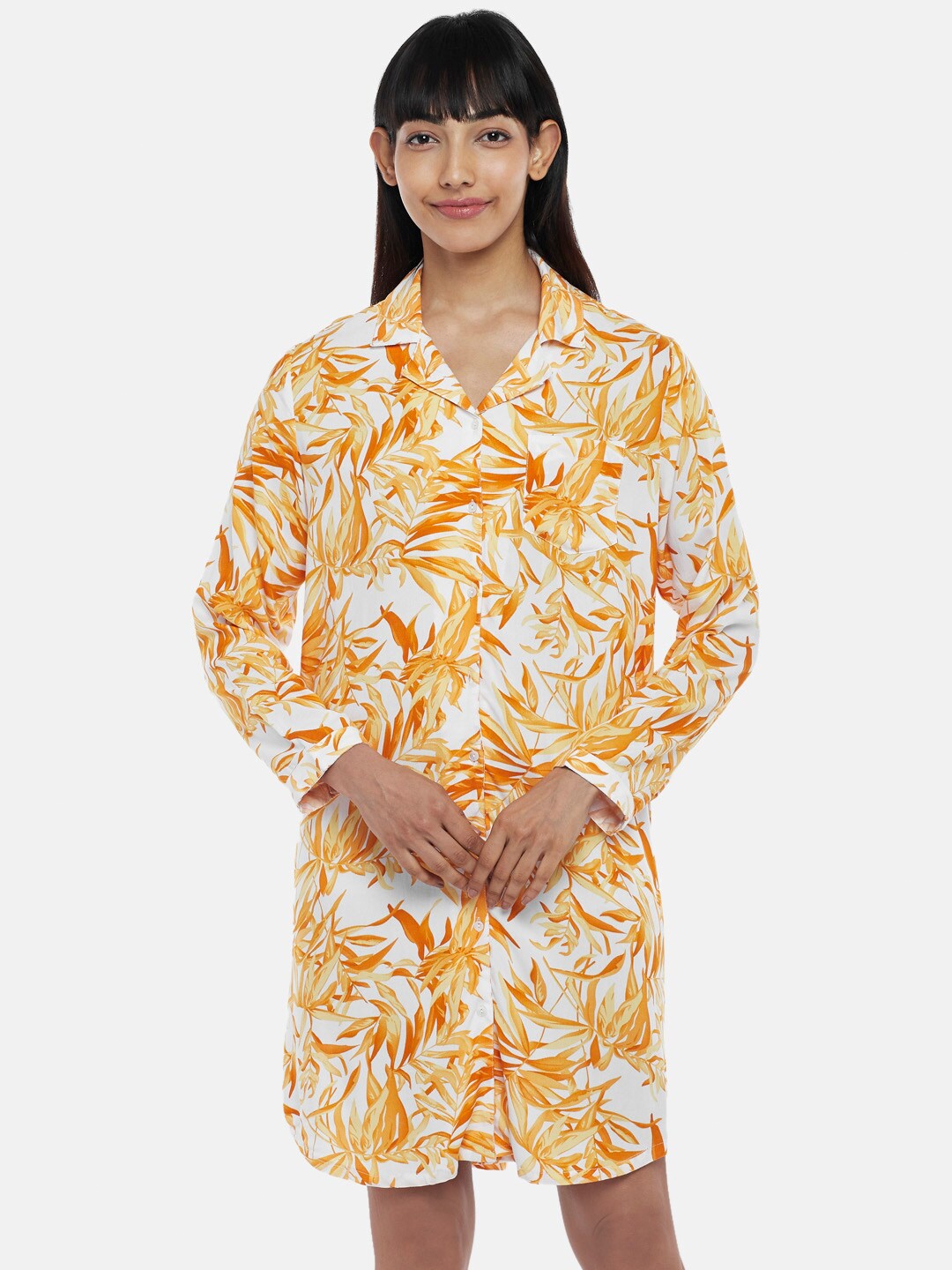 

Dreamz by Pantaloons Orange Printed Nightdress