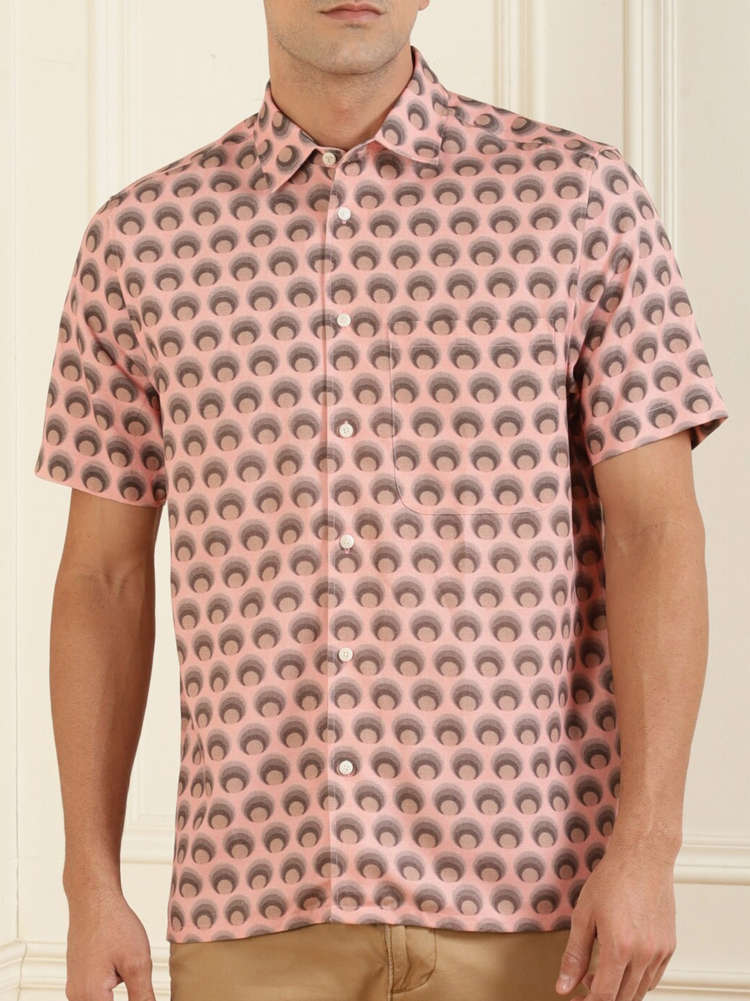 

Ted Baker Men Pink Printed Casual Shirt