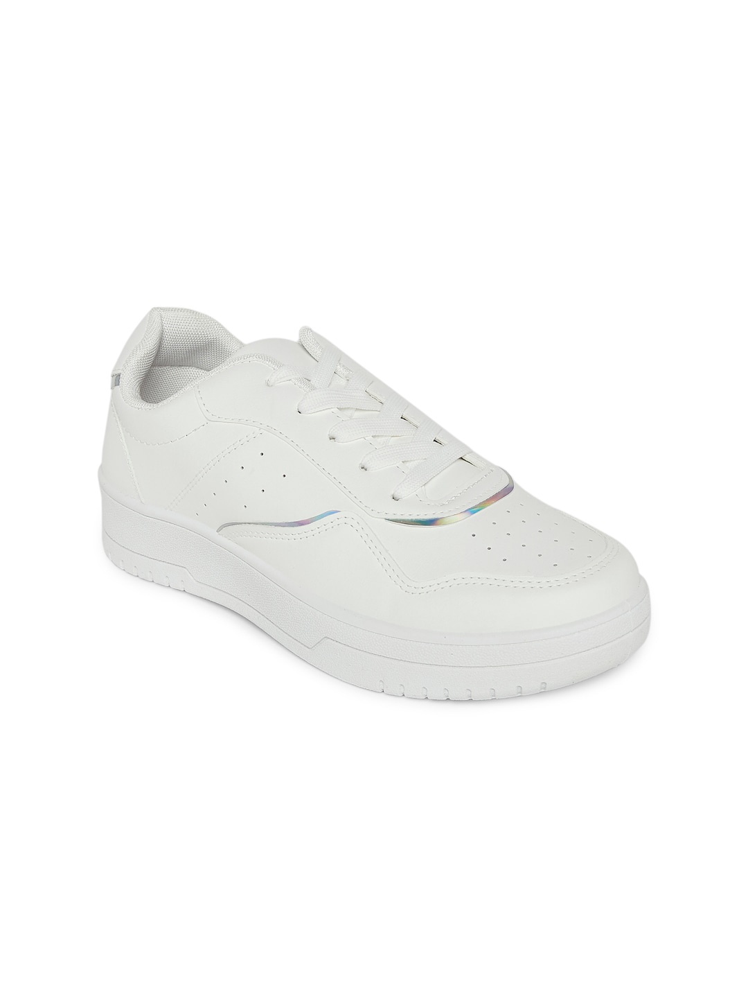 

Forever Glam by Pantaloons Women White Perforations PU Sneakers