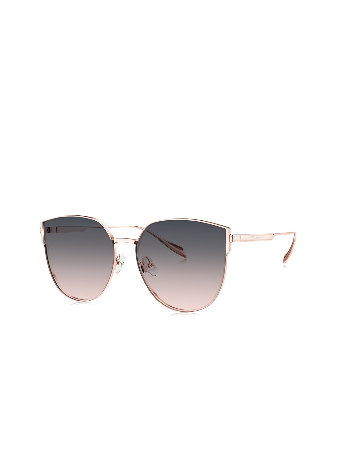 

BOLON EYEWEAR Women Blue Lens & Rose Gold-Toned Cateye Sunglasses with UV Protected Lens