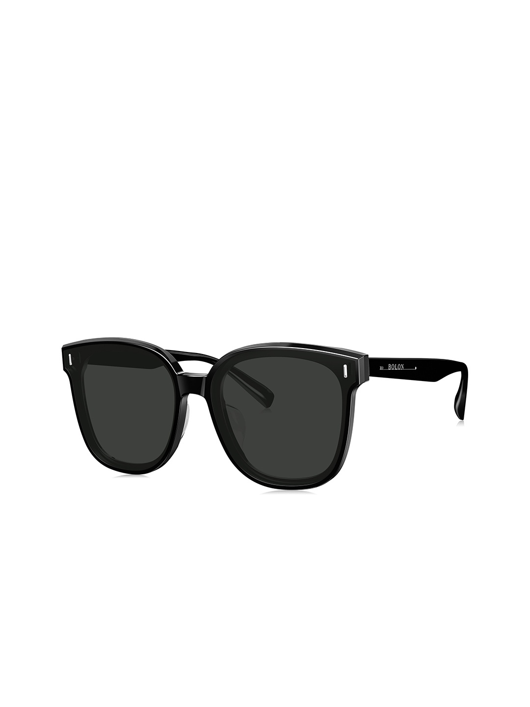 

BOLON EYEWEAR Men Black Lens & Black Sunglasses with Polarised Lens