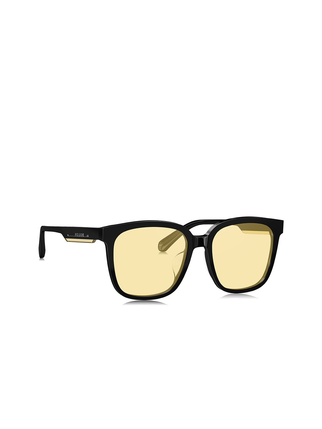 

BOLON EYEWEAR Men Yellow Lens & Black Square Sunglasses with UV Protected Lens