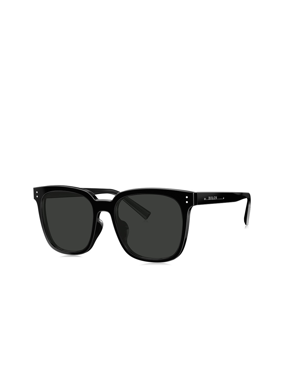 

BOLON EYEWEAR Men Grey Lens & Black Square Sunglasses with Polarised Lens