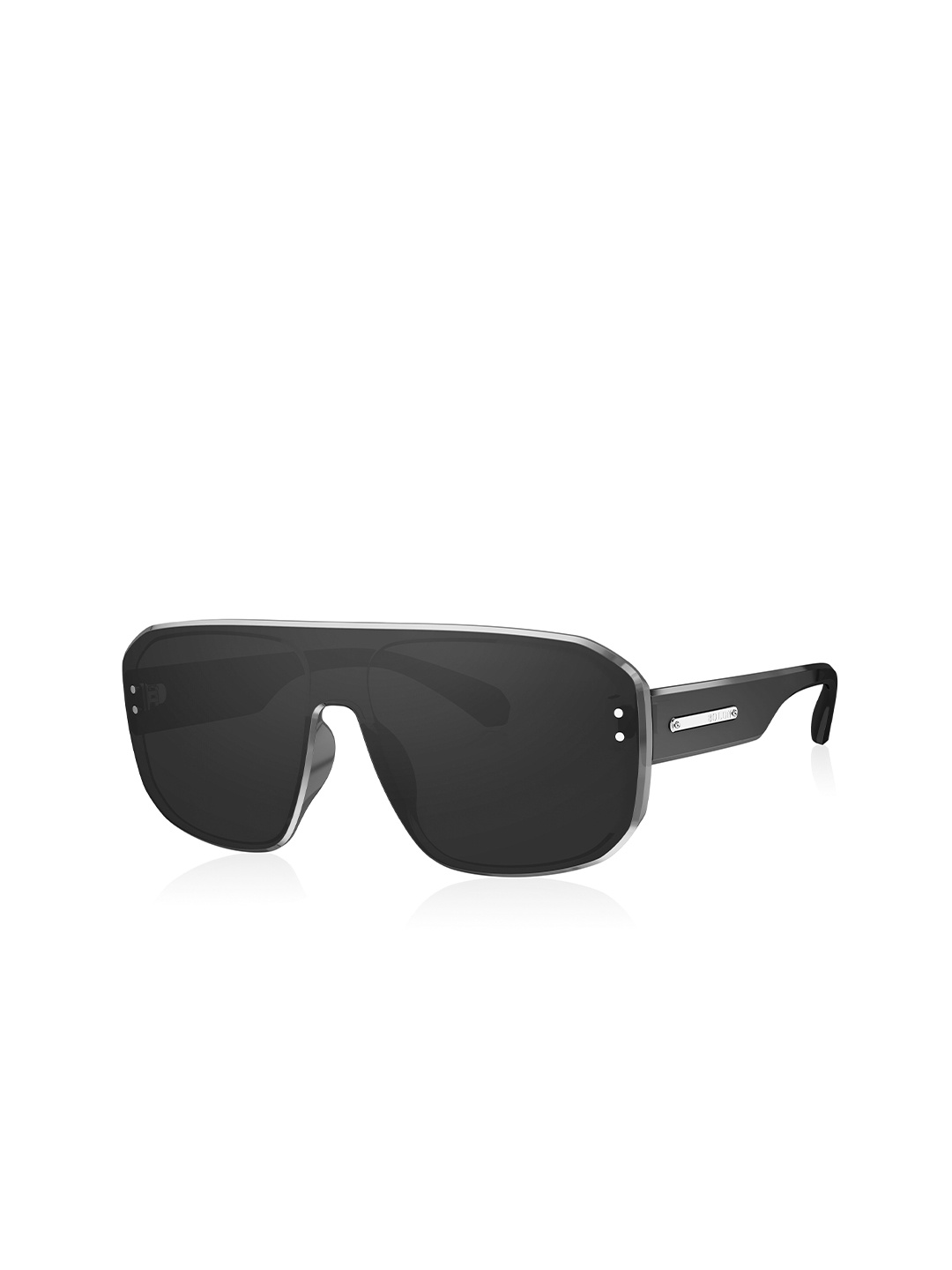 

BOLON EYEWEAR Men Black Lens & Silver-Toned Square Sunglasses with UV Protected Lens
