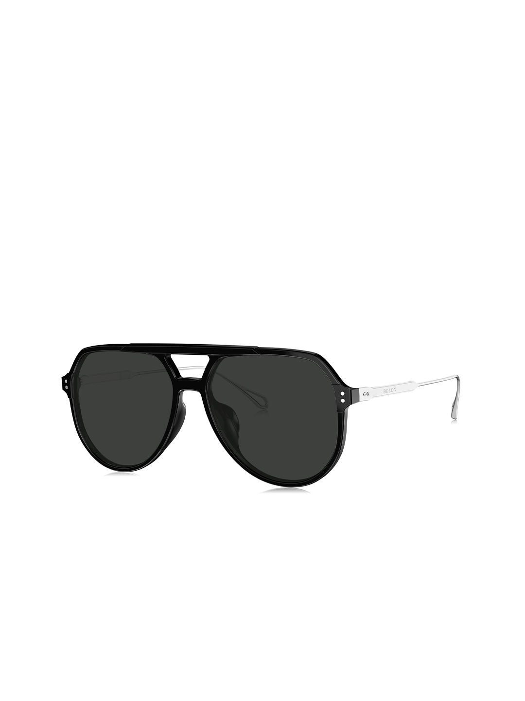 

BOLON EYEWEAR Men Grey Lens & Black Aviator Sunglasses with Polarised and UV Protected Lens