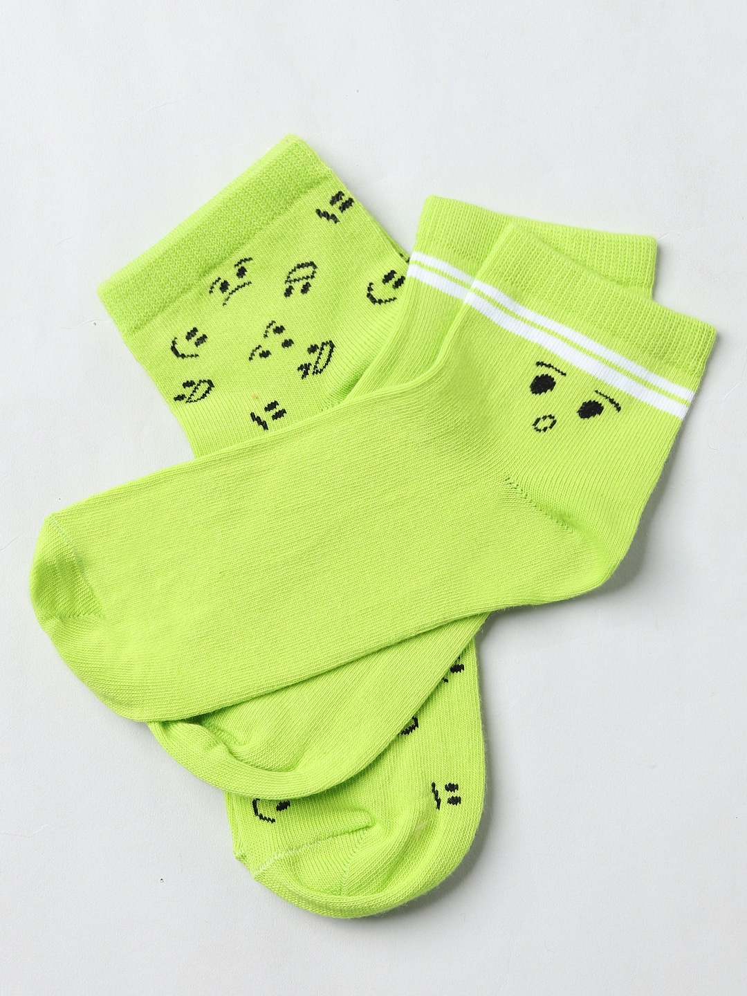 

ONLY Women Green Patterned Ankle-Length Socks