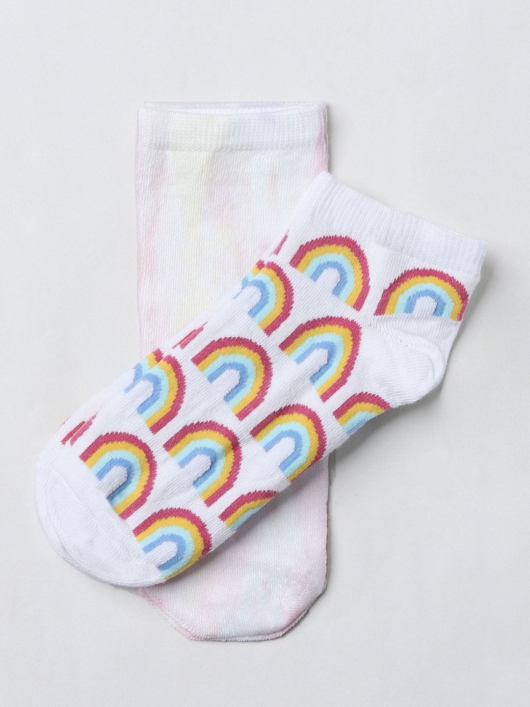

ONLY Women Pack Of 2 Patterned Cotton Ankle Length Socks, White