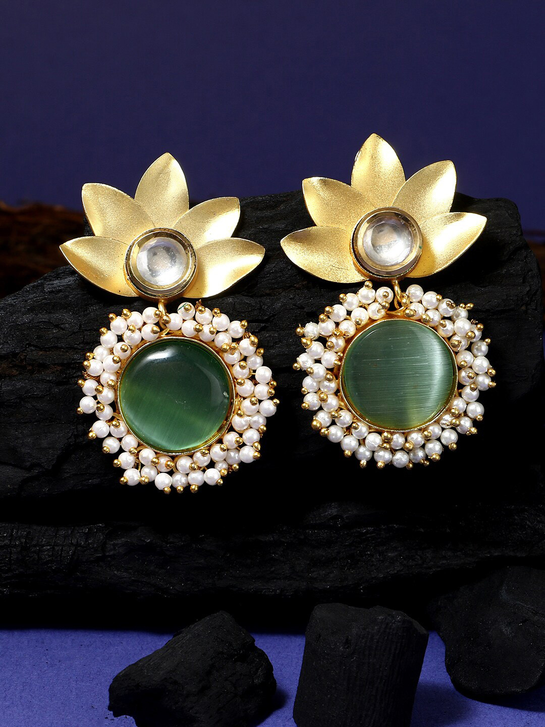 

Adwitiya Collection Gold-Toned Classic Drop Earrings