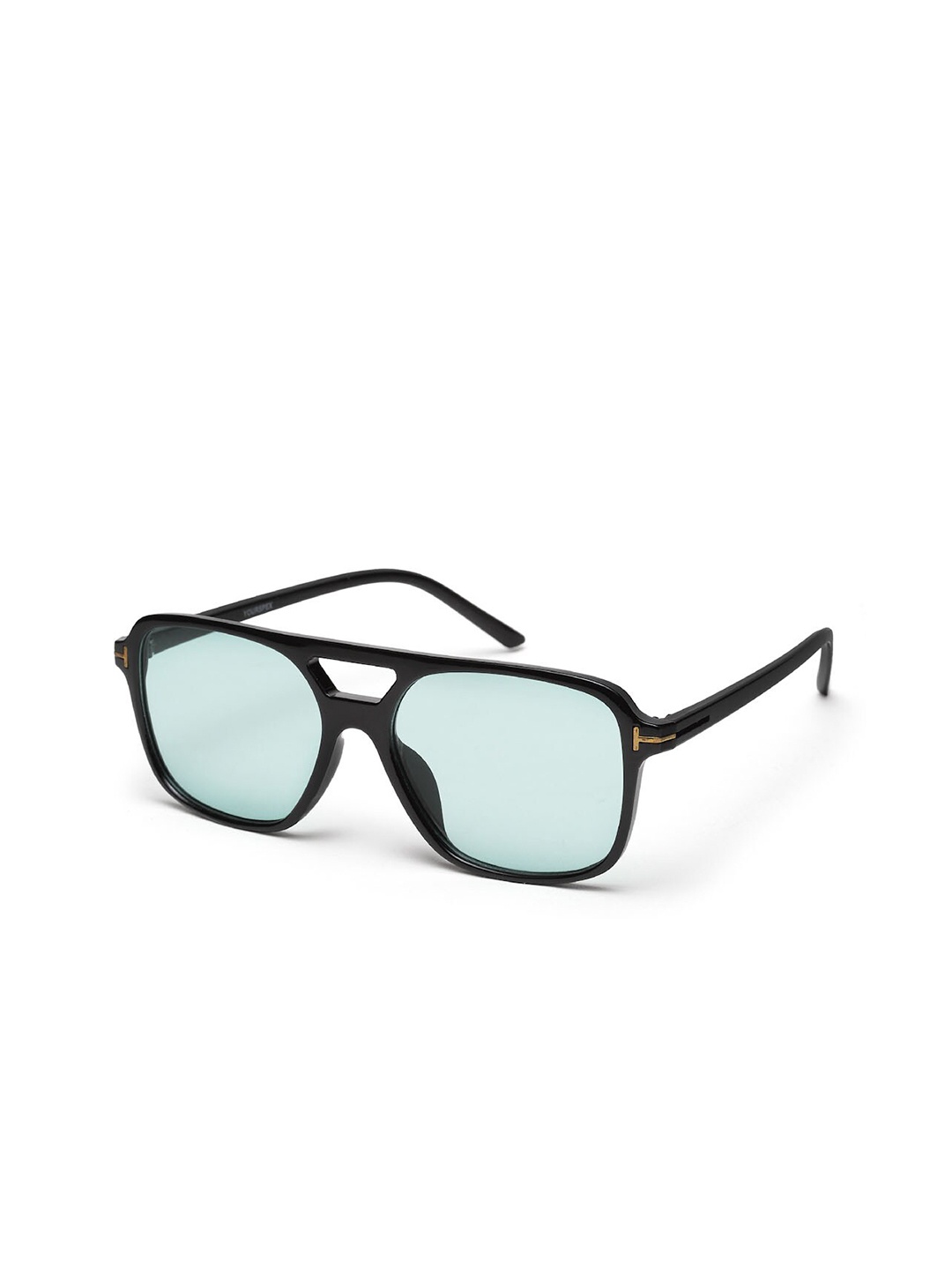 

YourSpex Unisex Green Lens & Black Aviator Sunglasses with UV Protected Lens