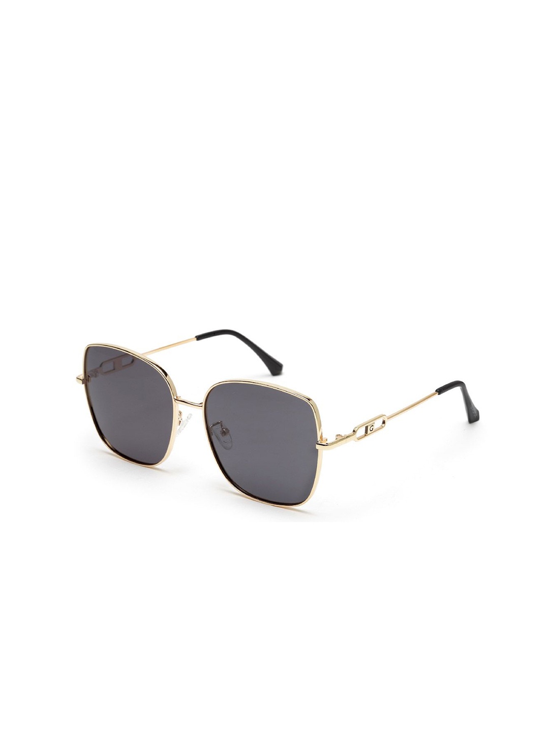 

YourSpex Unisex Black Lens & Gold-Toned Square Sunglasses with UV Protected Lens