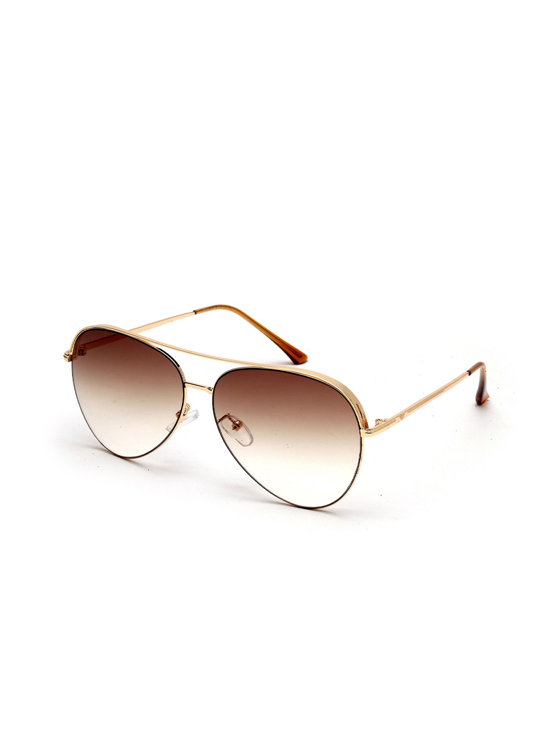 

YourSpex Unisex Brown Lens & Gold-Toned Aviator Sunglasses with UV Protected Lens
