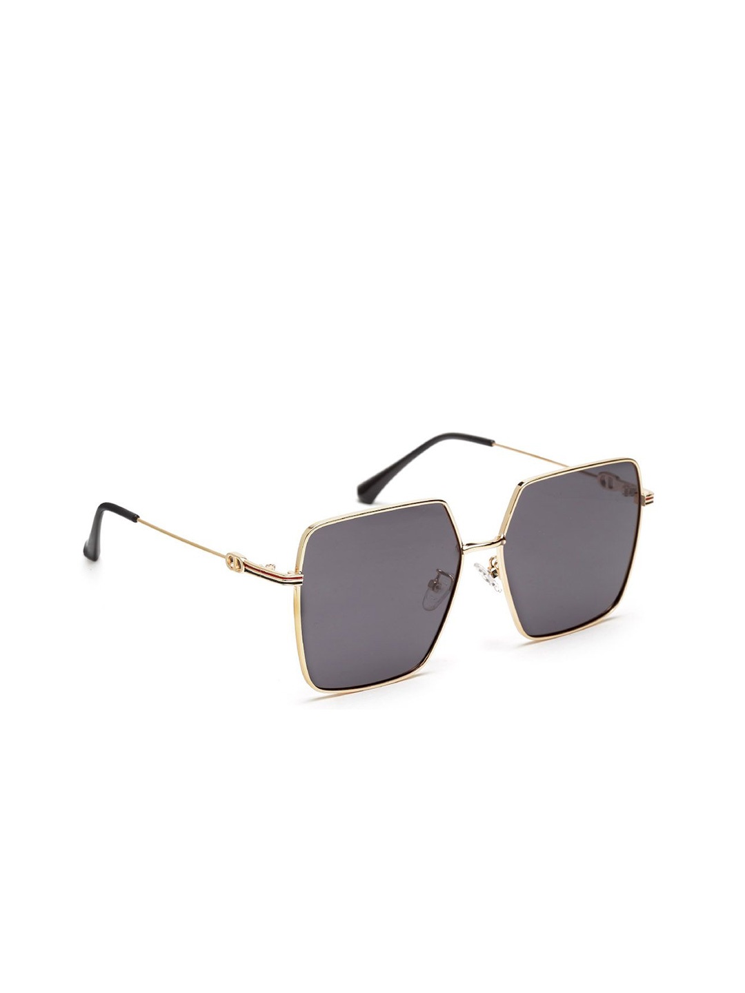 

YourSpex Unisex Black Lens & Gold-Toned Square Sunglasses with UV Protected Lens