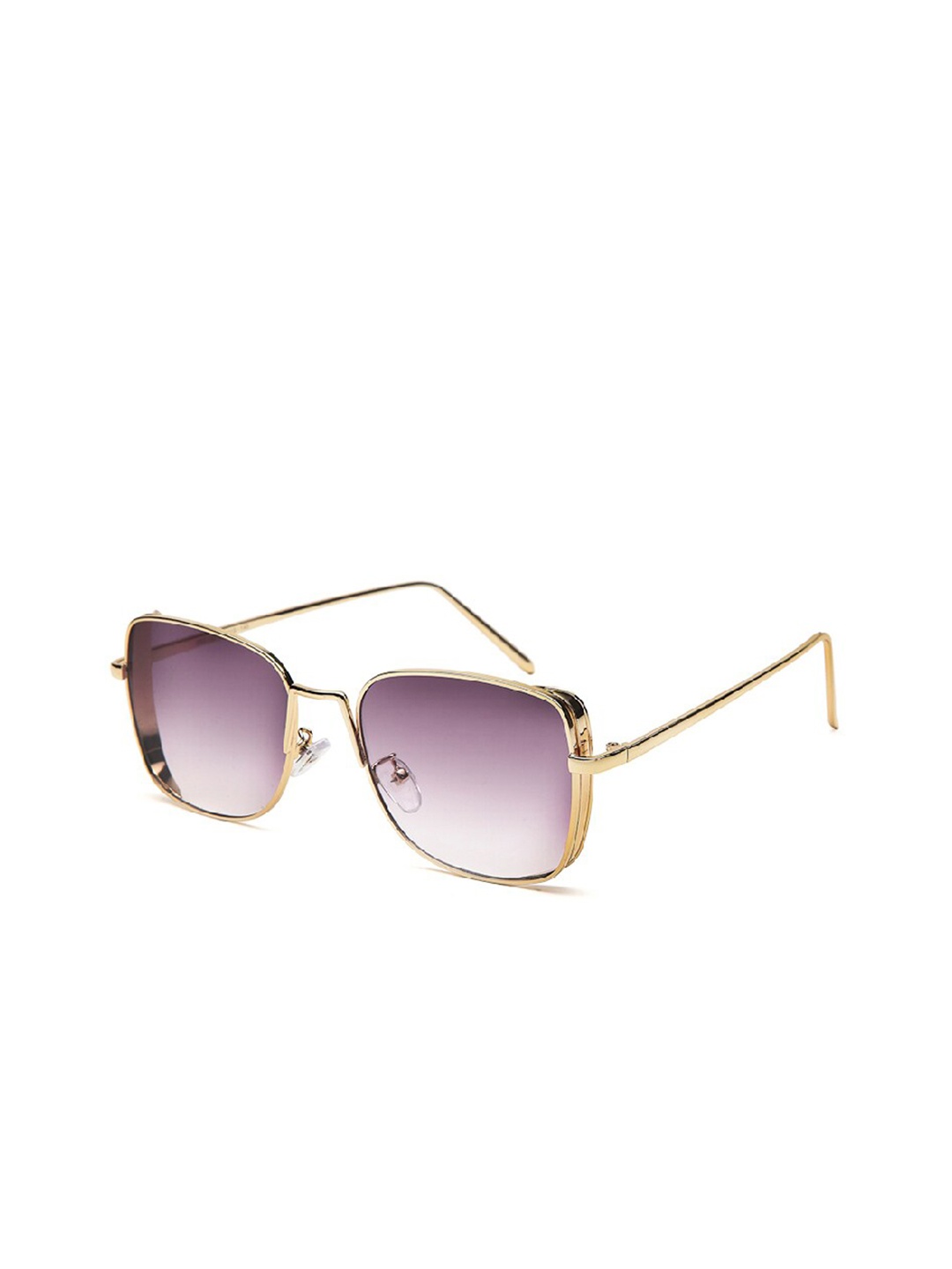 

YourSpex Unisex Purple Lens & Gold-Toned Square Sunglasses with UV Protected Lens, Na