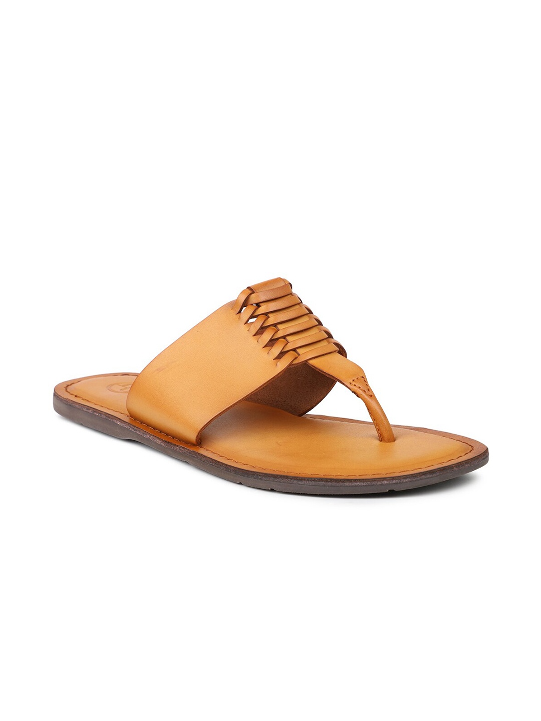 

PRIVO by Inc.5 Men Tan Leather Comfort Sandals