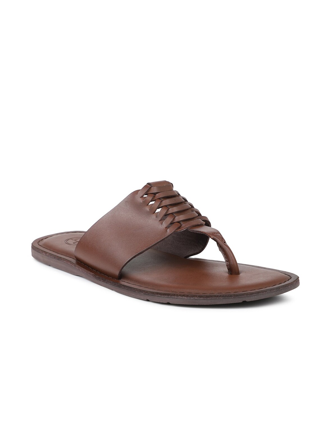 

PRIVO by Inc.5 Men Brown Leather Comfort Sandals