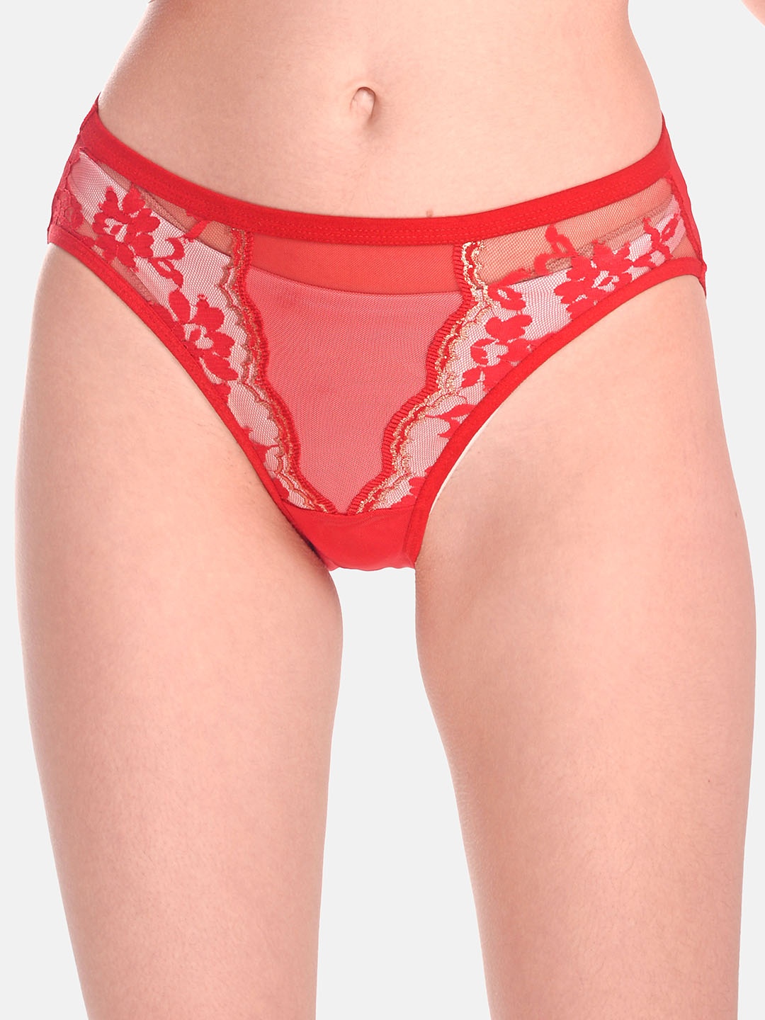 

LOTUSLEAF Women Red Self-Design Bikini Full Coverage Bridal Briefs