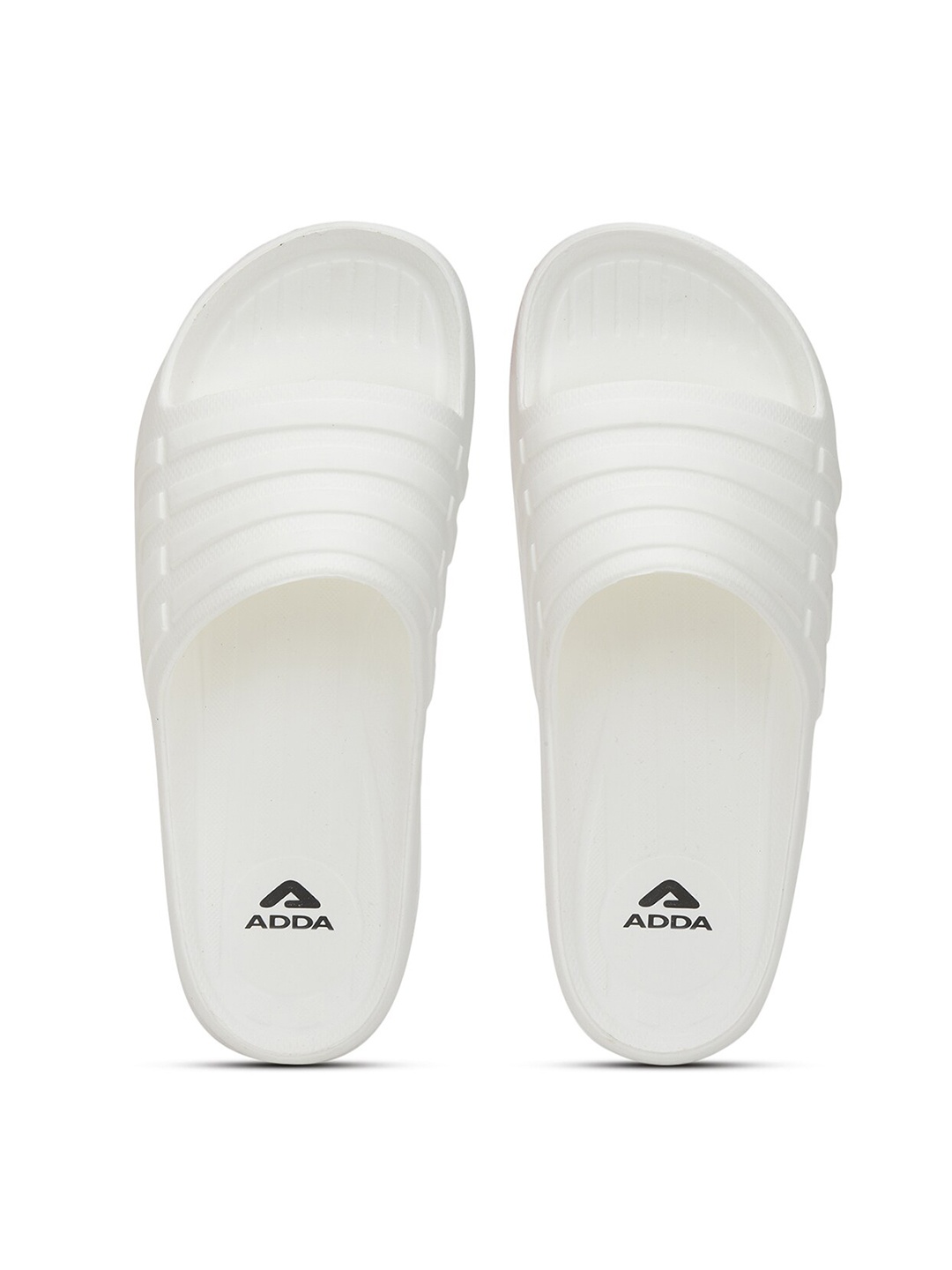

Adda Men White Solid Rubber Sliders