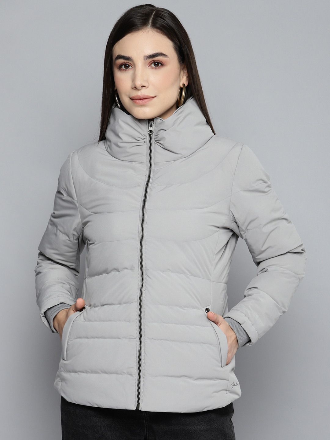 

Fort Collins Women Grey Solid Padded Jacket