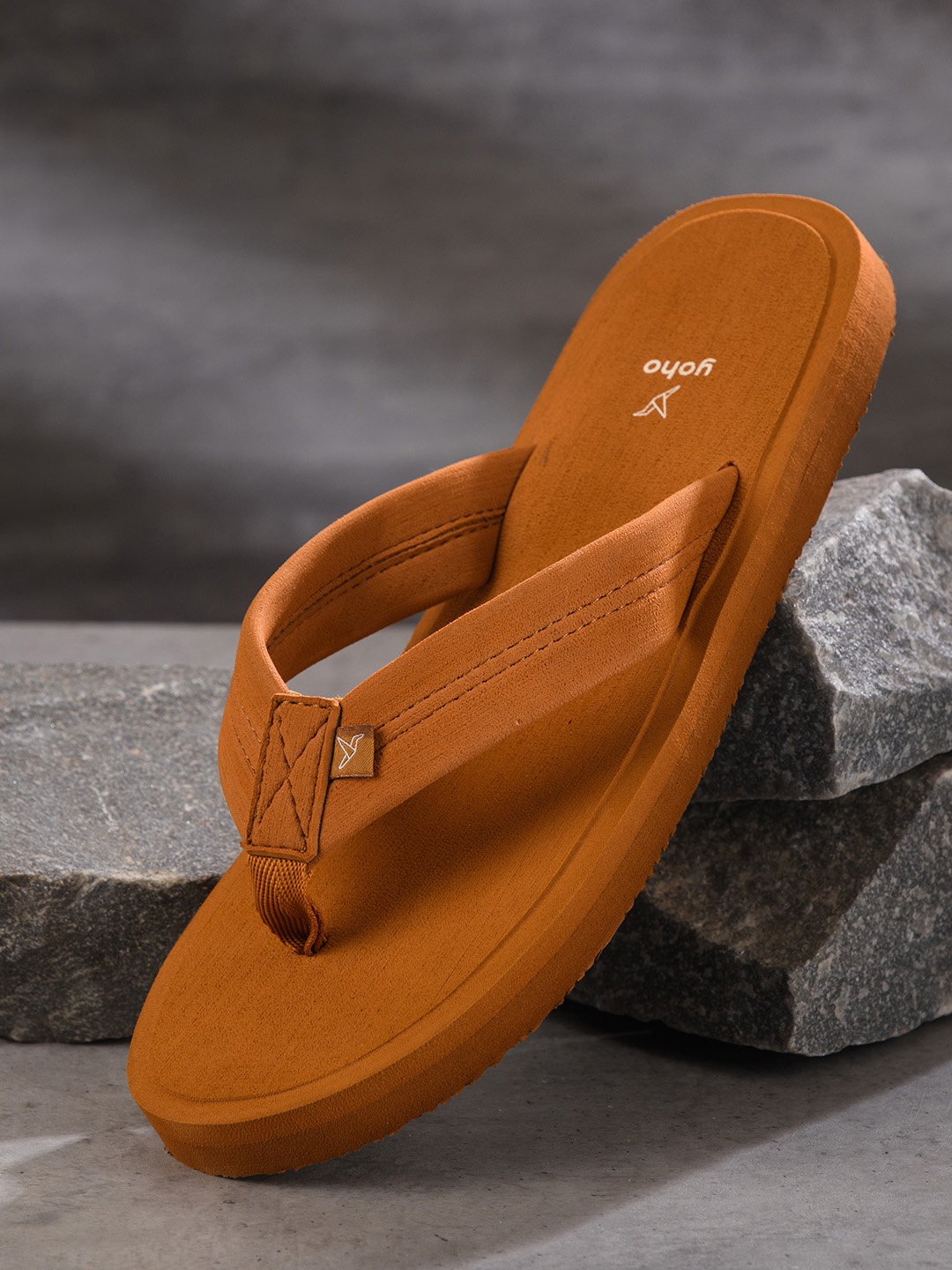 

yoho Men Comfortable Rubber Thong Flip-Flops, Tan