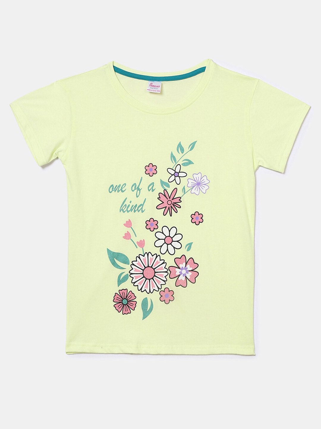 

V-Mart Girls Mustard Yellow Floral Printed T-shirt