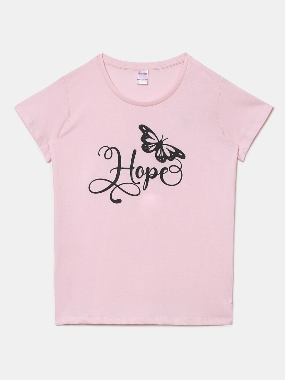 

V-Mart Girls Pink Typography Printed T-shirt