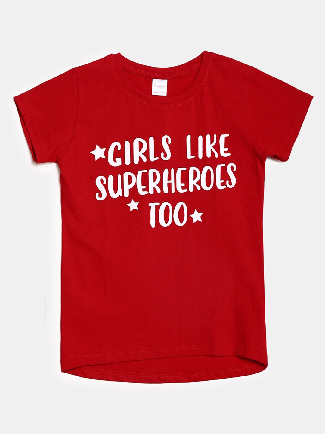 

V-Mart Girls Red Typography Printed T-shirt