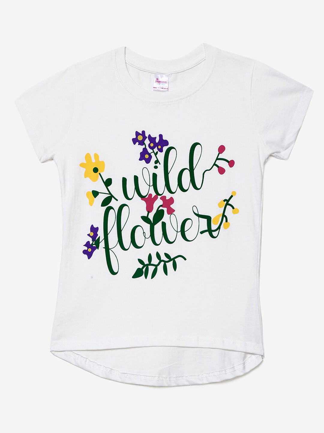

V-Mart Girls White Typography Printed T-shirt