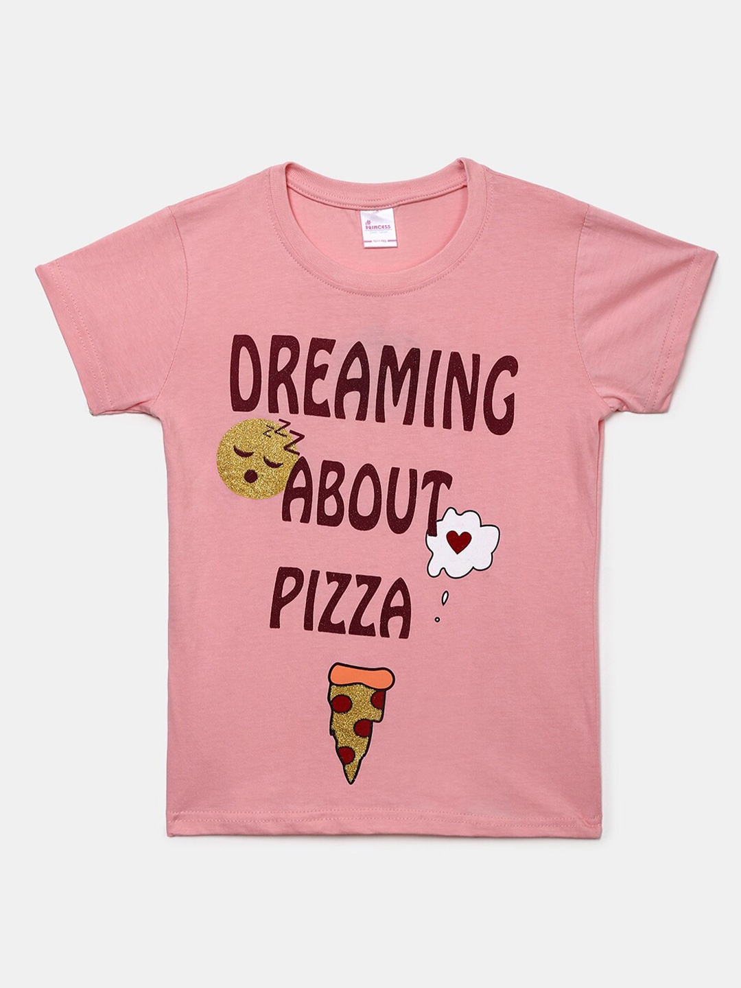 

V-Mart Girls Pink Typography Printed T-shirt