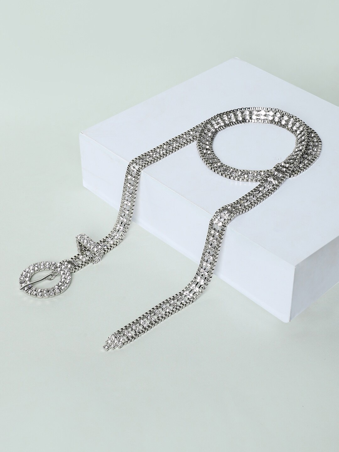 

ONLY Women Silver-Toned Embellished Casual Belt