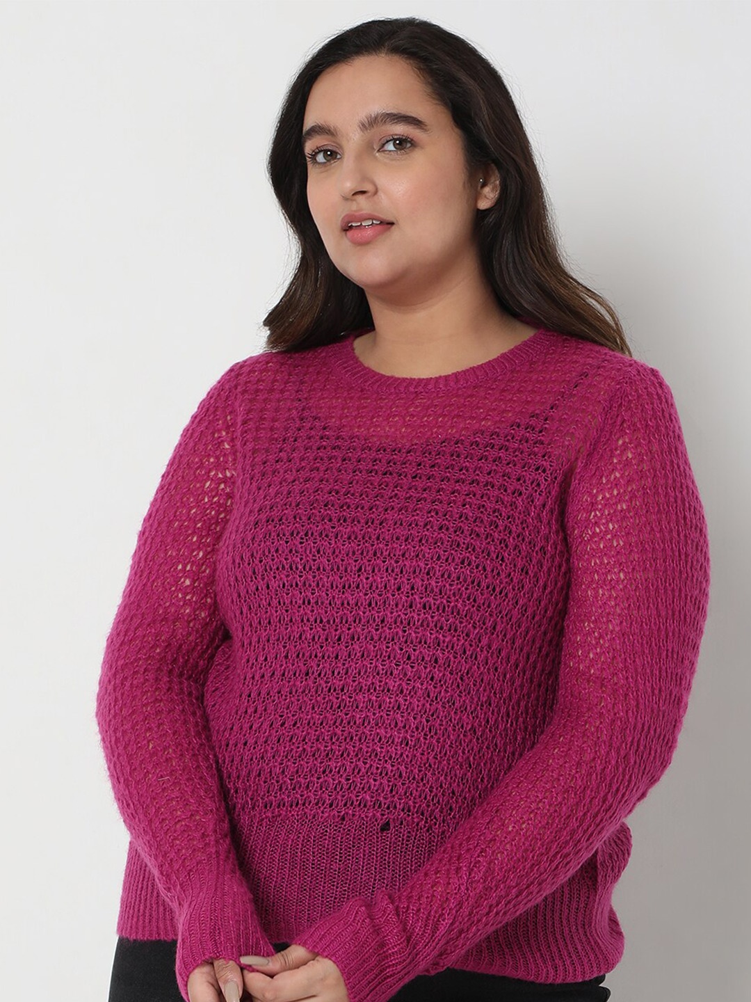 

VERO MODA CURVE Women Pink Pullover Slip On Plus Size