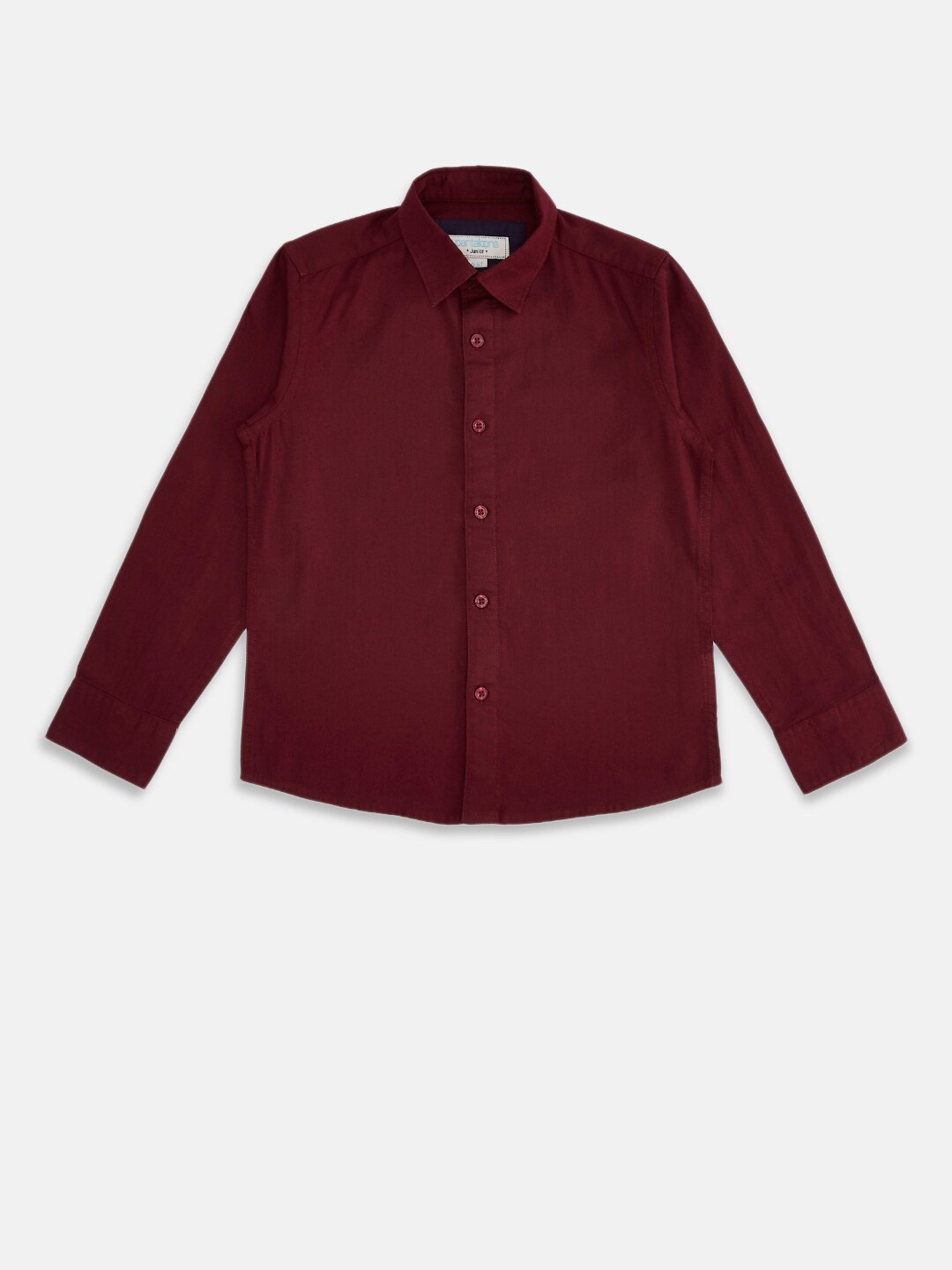

Pantaloons Junior Boys Maroon Solid Casual Shirt