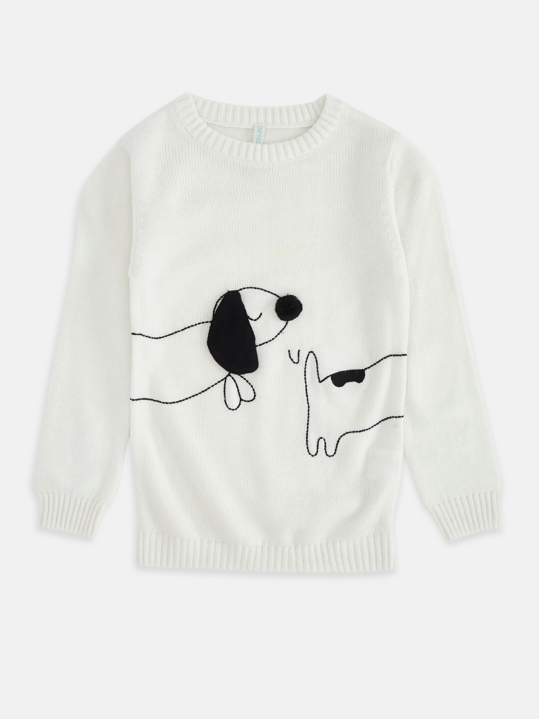 

Pantaloons Junior Girls White & Black Humour and Comic Printed Pullover Sweaters