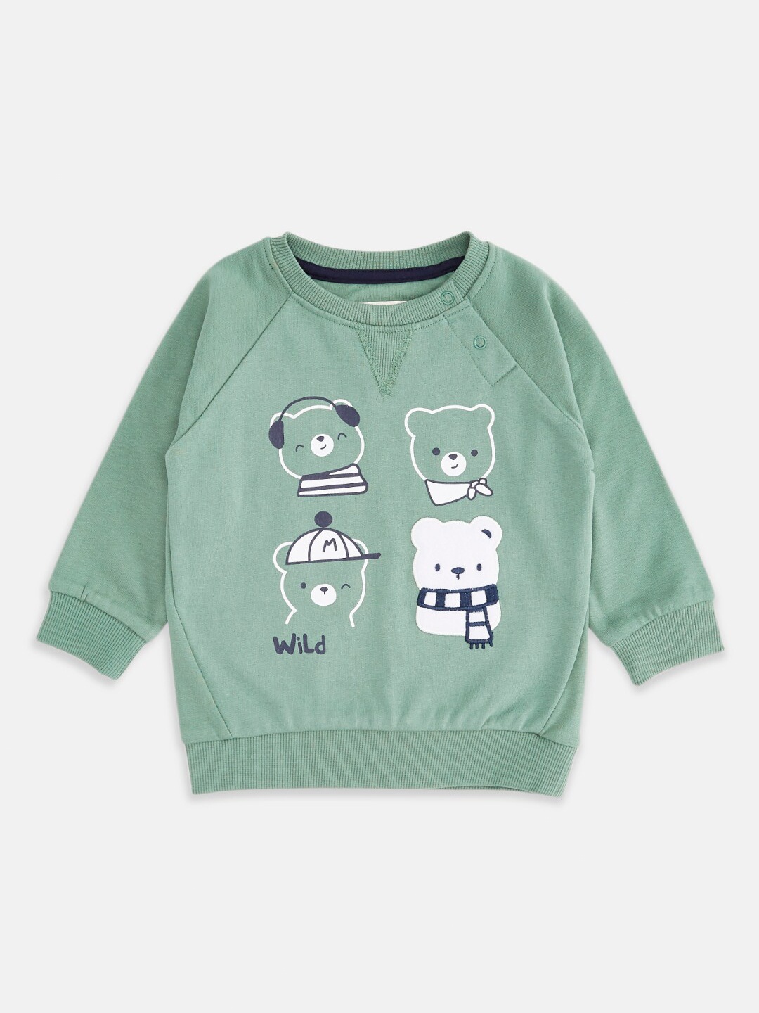 

Pantaloons Baby Boys Olive Green Printed Sweatshirt