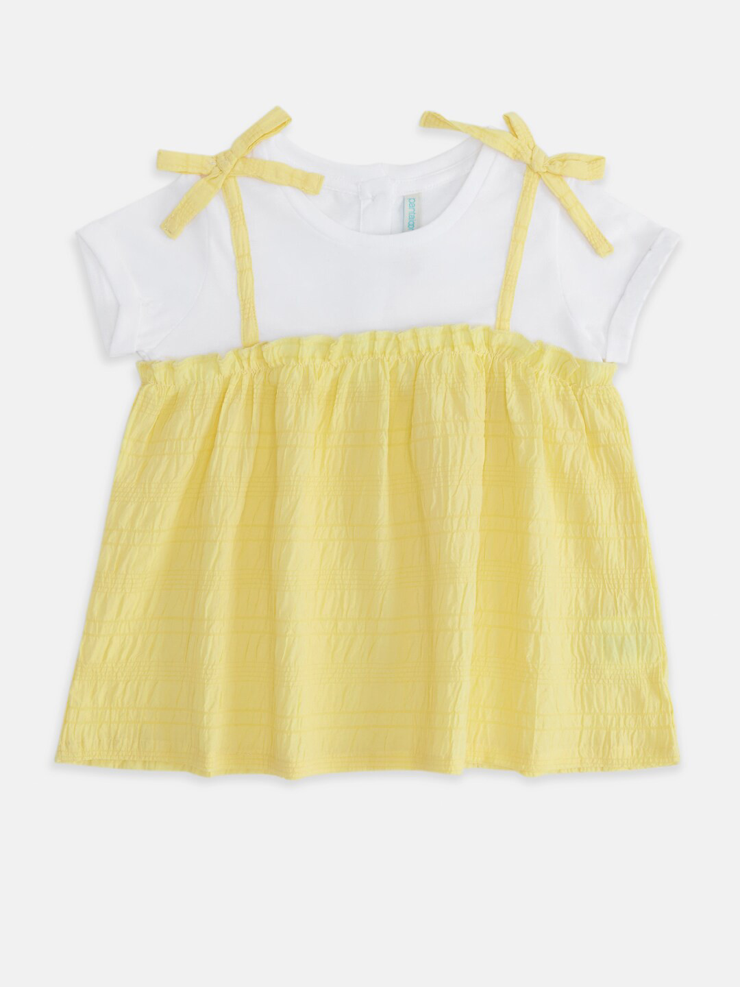 

Pantaloons Junior Yellow & White Top
