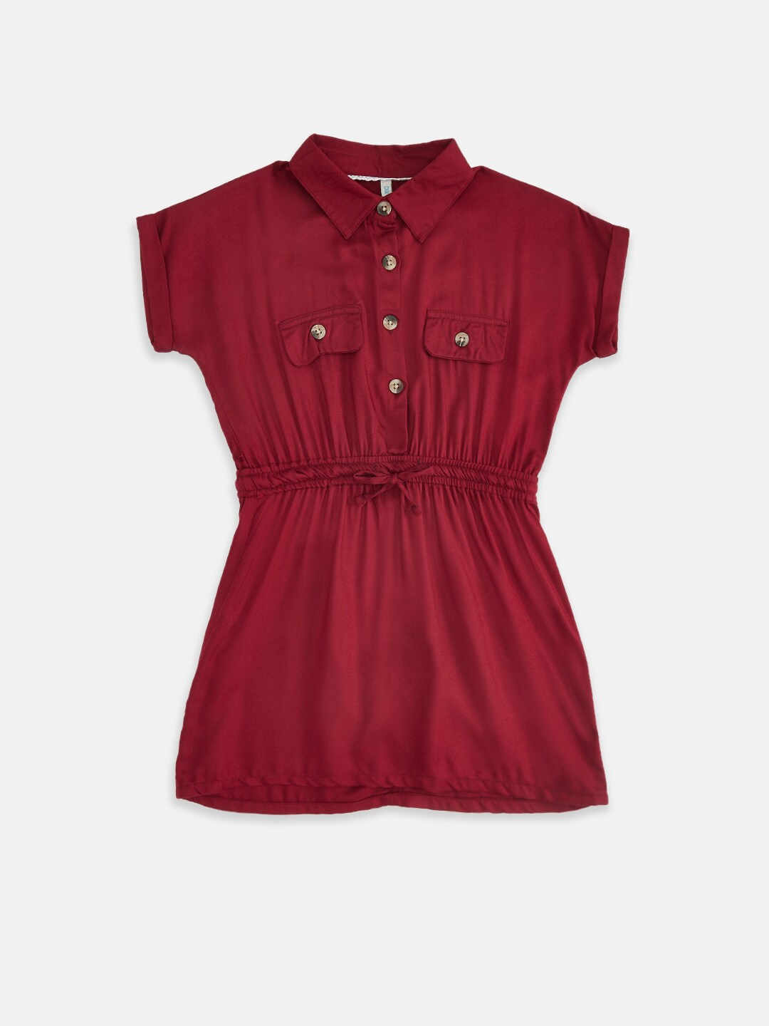 

Pantaloons Junior Maroon Cinched Waist Top
